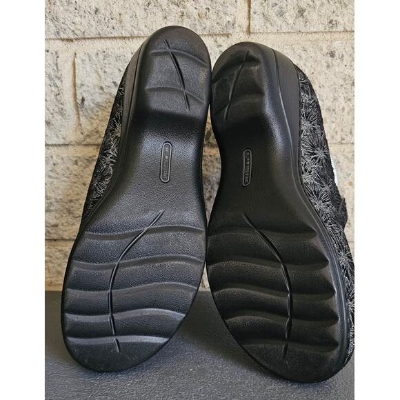 Nurse Mates Pillowtop Clogs, Kate Silver Petals, Leather Shoes, Womens Sz 9 - Picture 5 of 10